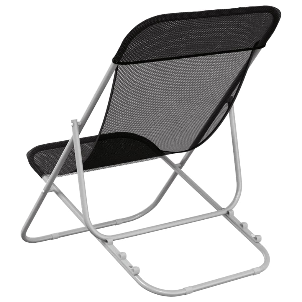 Strandliege Stuhl Outdoor Campingliege Terassenmöbel Strandstühle 2 STK. Textilene & Pulverbeschichteter Stahl für Patio Strand Terrasse Pool