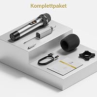 Set microfon wireless UHF portabil din metal TONOR TW620 cu receptor reîncărcabil, rază de acțiune 60 m, ieșire jack 1/4 pentru amplificator karaoke 9