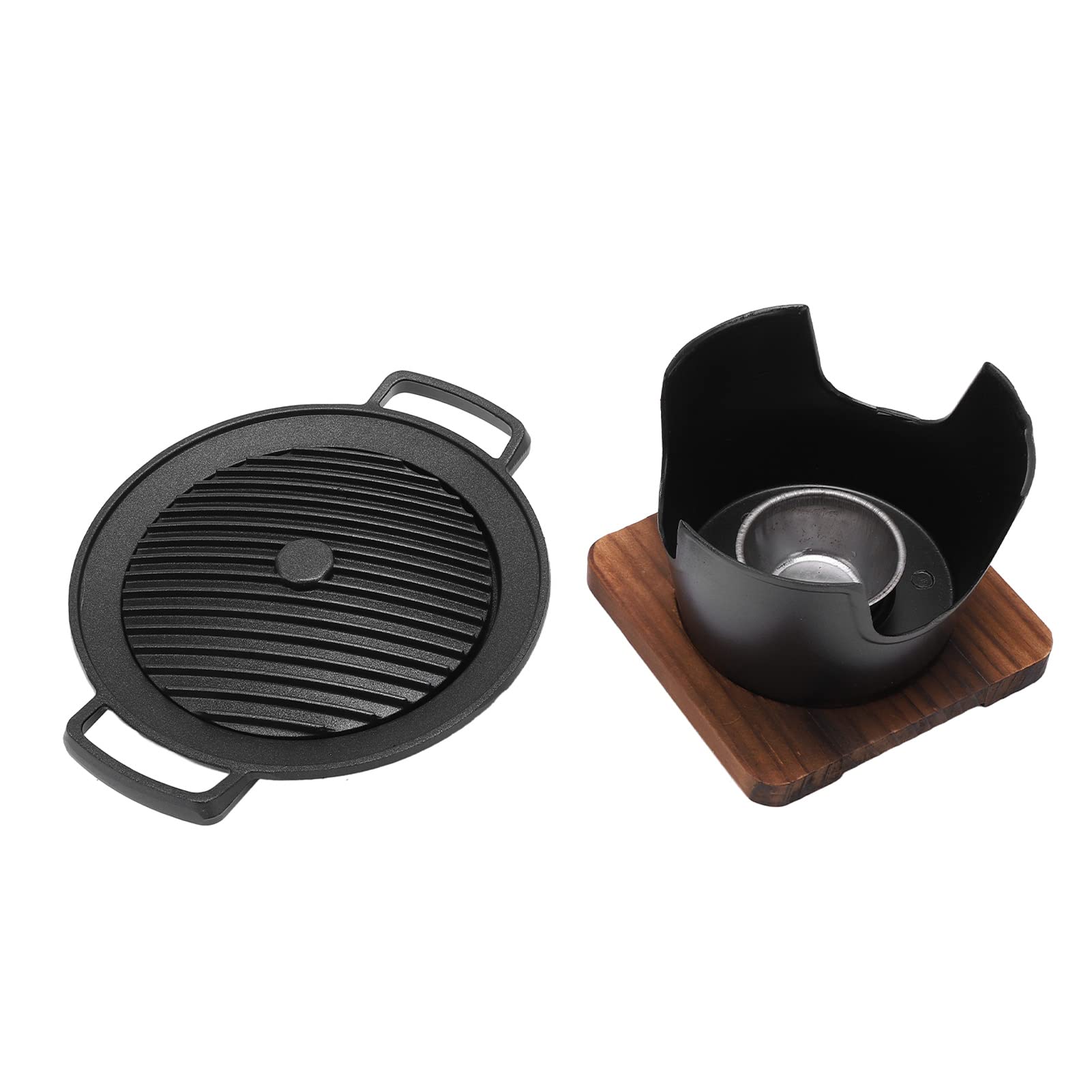 Buachois Barbecue da Tavolo,Barbecue Carbonella,Griglia Barbecue Giapponese da Tavolo,Mini Square Grill con Base in Legno,per Picnic Giardino Balcone Campeggio Yakiniku Takoyaki
