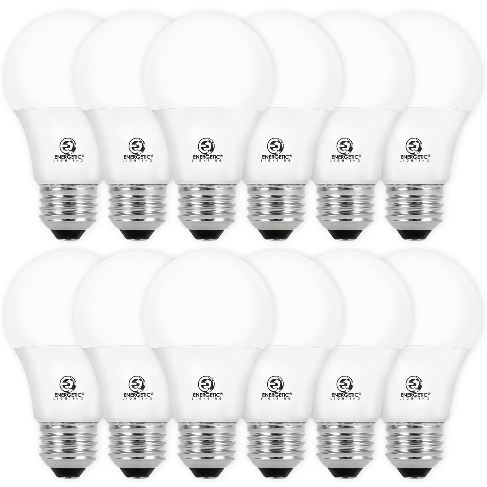 E ENERGETIC LIGHTING Dimmable Light Bulbs, 60W Equivalent 3000K Warm White, E26 Base, 8W 800 Lumens LED Light Bulbs, ETL Listed, 12 Packs