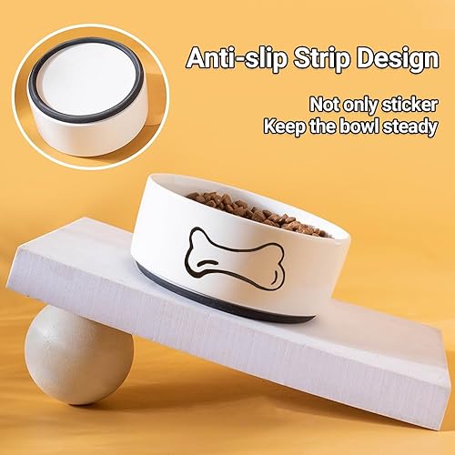 Miniatura 2 de Cuenco de cerámica para perros, cuencos antideslizantes para alimentos y agua para perros medianos y grandes, con capacidad para 4 tazas, plato