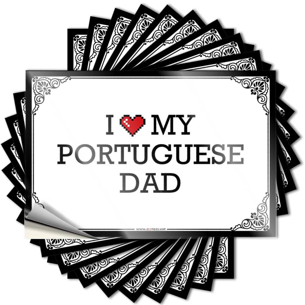 Tattoo Rubber Waterproof Vinyl Sticker | I Love My Portuguese Dad Feminist Garage for Motorcross DIY Projects(6X9CM)