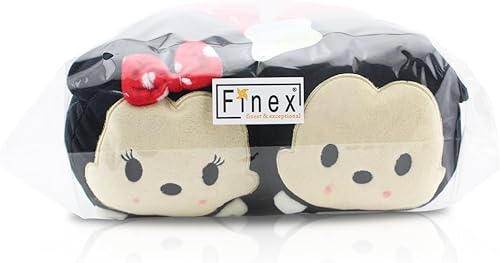Miniatura 2 de FINEX Juego de 2 almohadas de viaje de felpa de Mickey Minnie apilables
