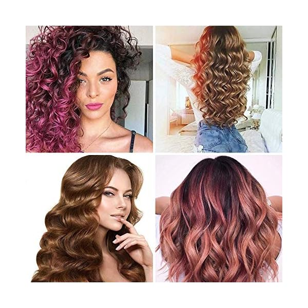 64Pcs Hair Curlers Spiral Curlers No Heat Curlers Curly Wavy Hair Curlers Spiral Hair Curls Styling Kit 2 Style Magic Hair Curler Spiral Hair Curlers with 2 Pieces Styling Hooks （45CM)