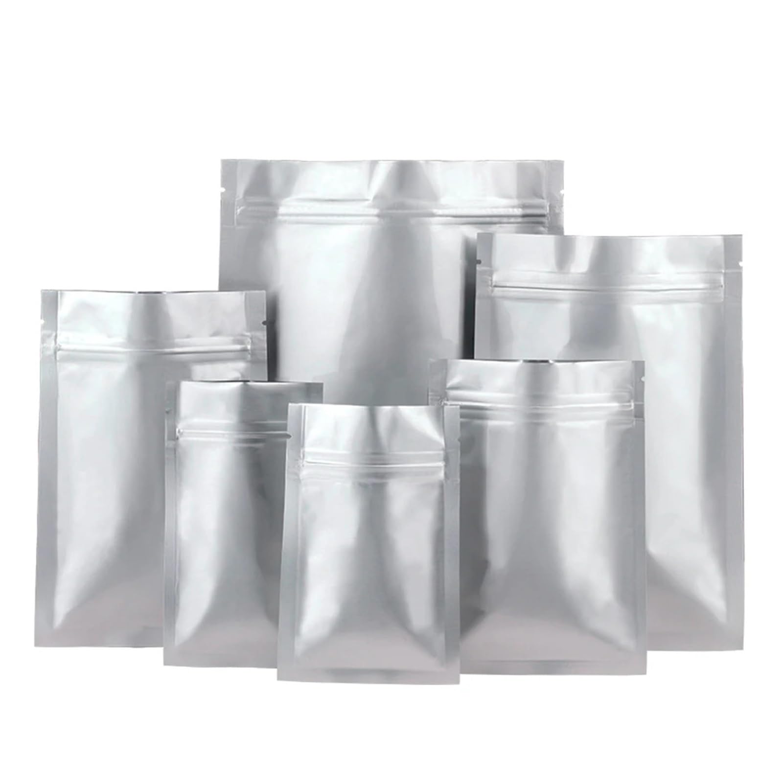 Lot de 100 sachets en Mylar pur, refermables et réutilisables, avec fermeture à glissière encoche déchirable(11x16cm)