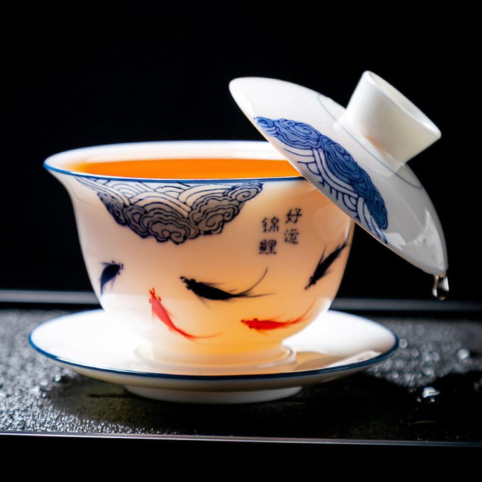 Ręcznie rysowana baranina tłuszcz jadeitowy Gaiwan, 200 ml 200 ml, biała porcelanowa miska do herbaty chiński styl zestaw do herbaty Kung Fu