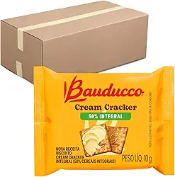 Biscoito Cream Cracker Integral Bauducco Caixa Com 100 Sachês De 10g