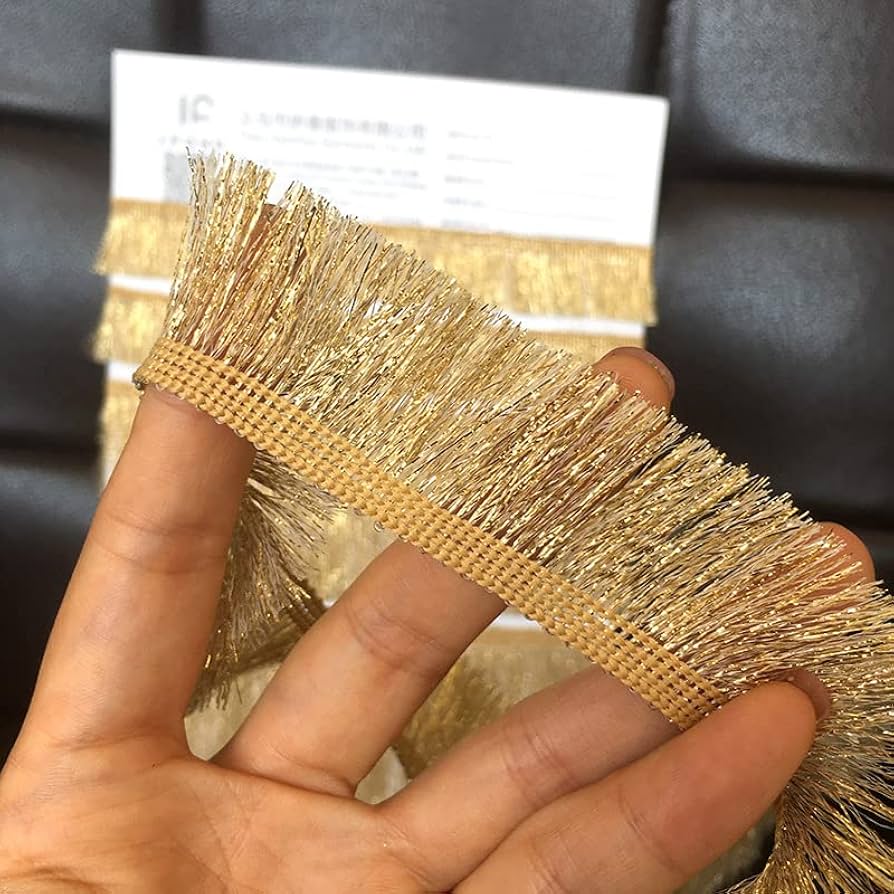 GXTIZAS Goldene Fransenborte | 4,5 Meter, 15,2 Cm Breit – DIY Dekoration Für Kleidung, Kostüme & Party