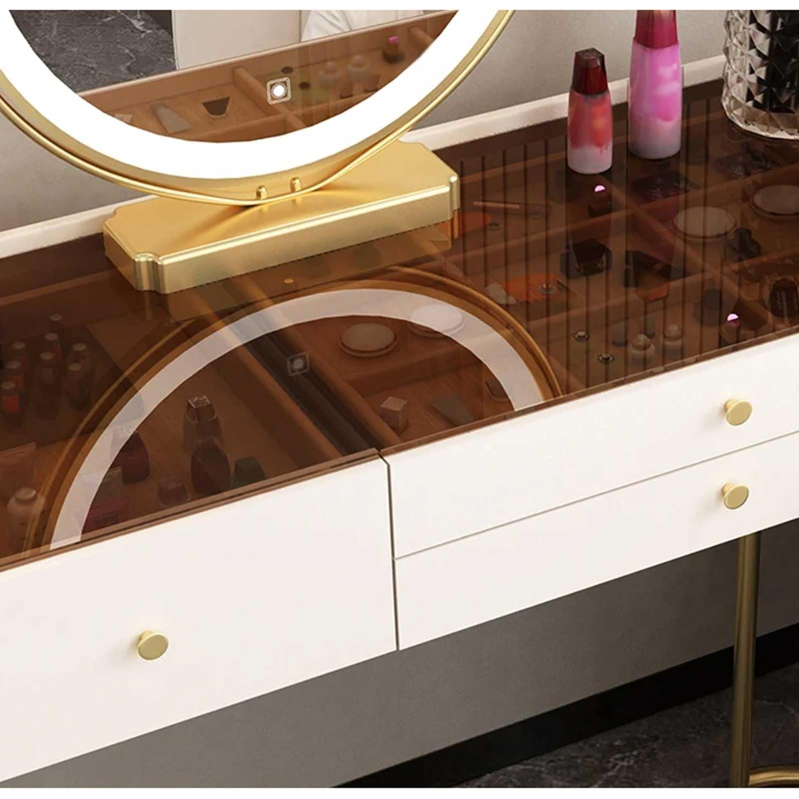 Nowoczesne biurko do makijażu stylowa biała toaletka z 2 szufladami 120 cm biurko do pisania do domowego biura prosta i elegancka toaletka idealna do makijażu i miejsca pracy