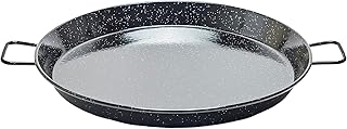 Garcima E-20GAR 20-Inch Enameled Steel Paella Pan, 50cm, Black