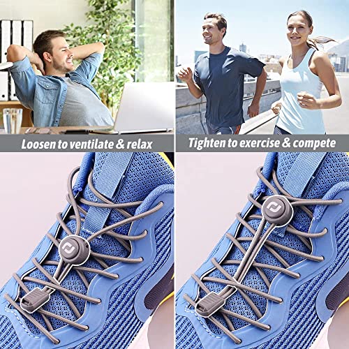 Image of RJ-Sport Tieless Elastic Shoe Laces - Heavy Duty No Tie Shoelaces for Kids and Adult with Strong Lock and Speed Shoestrings