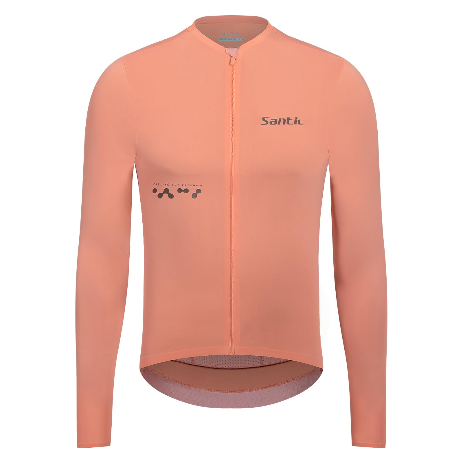 Santic Men's Cycling Jersey Long Sleeve Pro Bicycle Bike Shirt Full Zipper UPF 50+ MTB Jersey with Pockets