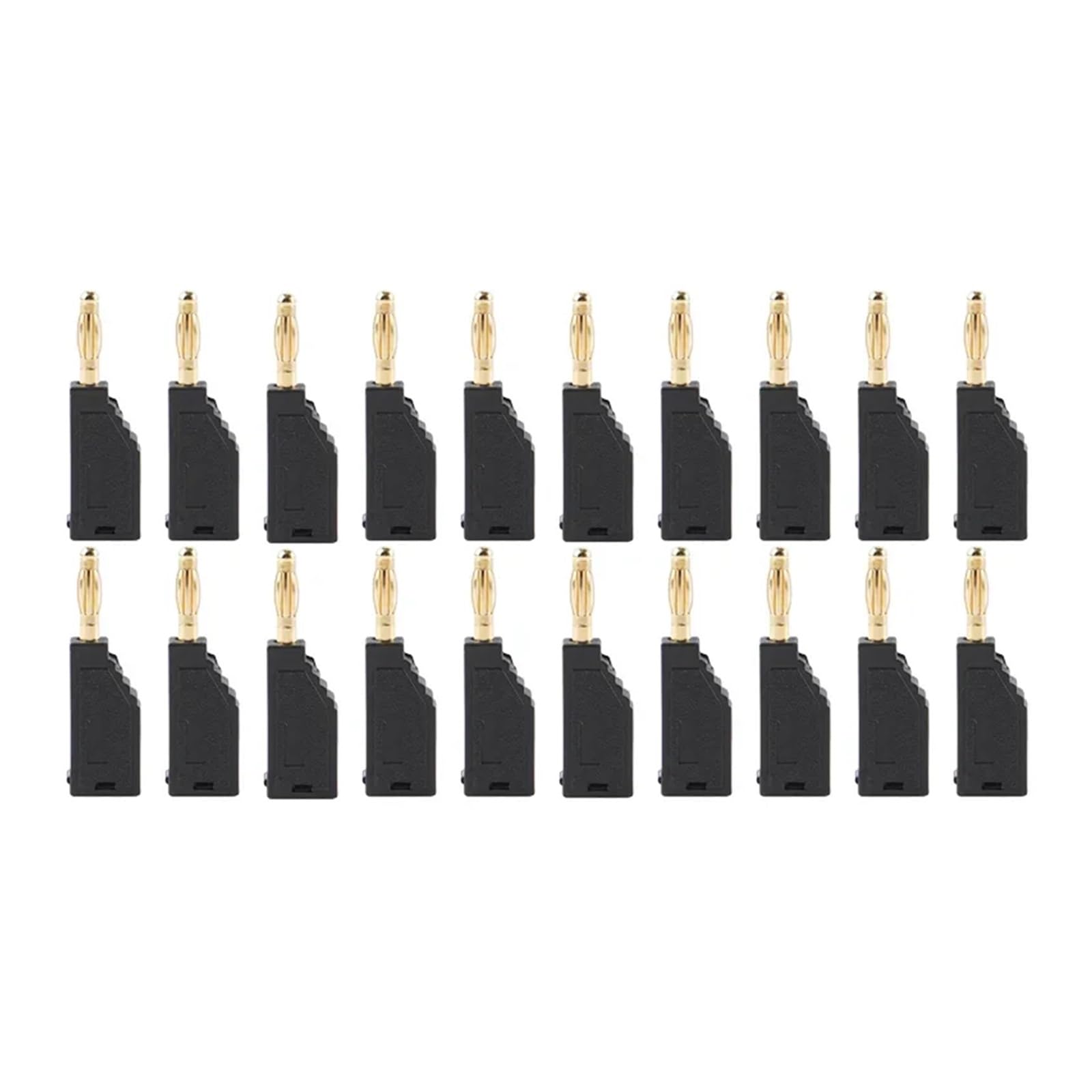 Lot de 20/80 fiches bananes empilables en cuivre nickelé de 2 mm, connecteurs électriques à souder, outils de bricolage(80 Black)