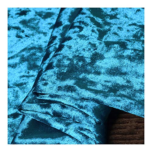 NIANTONG Tela de Terciopelo Triturado por Metro 160cm Ancho Material de Terciopelo Elástico en 4 Direcciones para Ropa Disfraces, Manualidades, Costura, Decoraciones(Color:Azul)