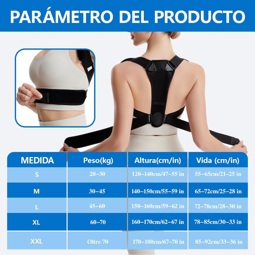 Prety Back Posture Corrector for Men and Women, Adjustable and Breathable Back Corrector – Ergonomic Support to Relieve Neck and Shoulder Pain, Invisible Back Corrector Design - 4