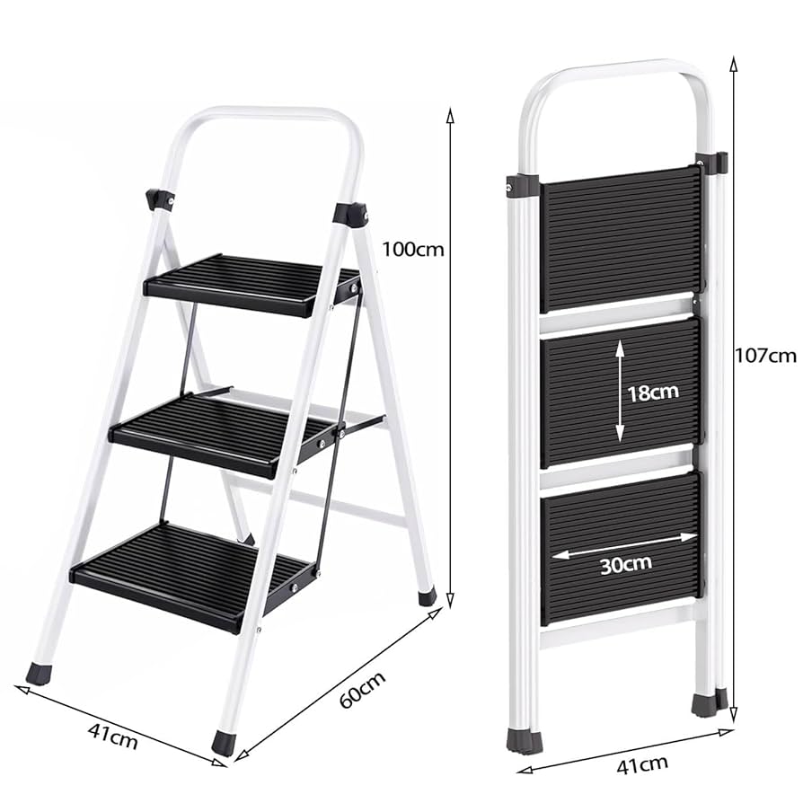 Amazon.co.jp: 脚立 踏み台 折りたたみ 3段 アルミ製ステップ