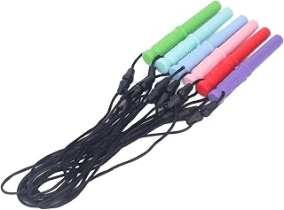 Cylinder Sensory Chewy Necklace, Soft Sensory Chewy Necklace Biting 6pcs Safe Sooth Soreness for Infant for Autism