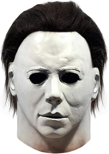 FLORENCE IISA Máscara de Halloween de Michael Myer - Máscara de látex aterradora de terror para adultos, disfraz de cosplay para fiesta de Halloween