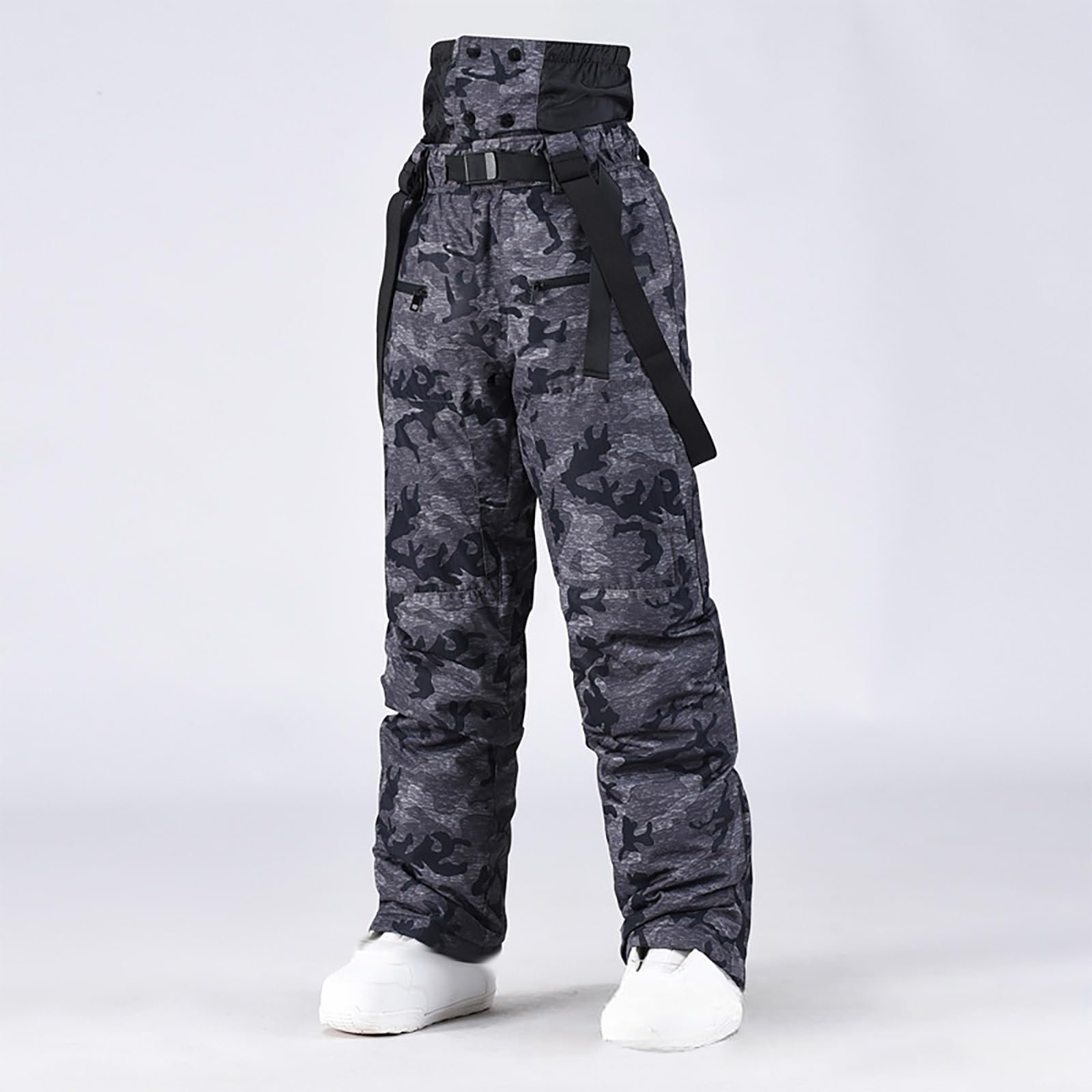 Sunnyuk Tuta Neve Uomo Salopette Impermeabile Curvy Tuta Taglie Forti Montagna Pantalone Sci Snowboard Pantaloni da Neve Termici Invernale Elasticizzati