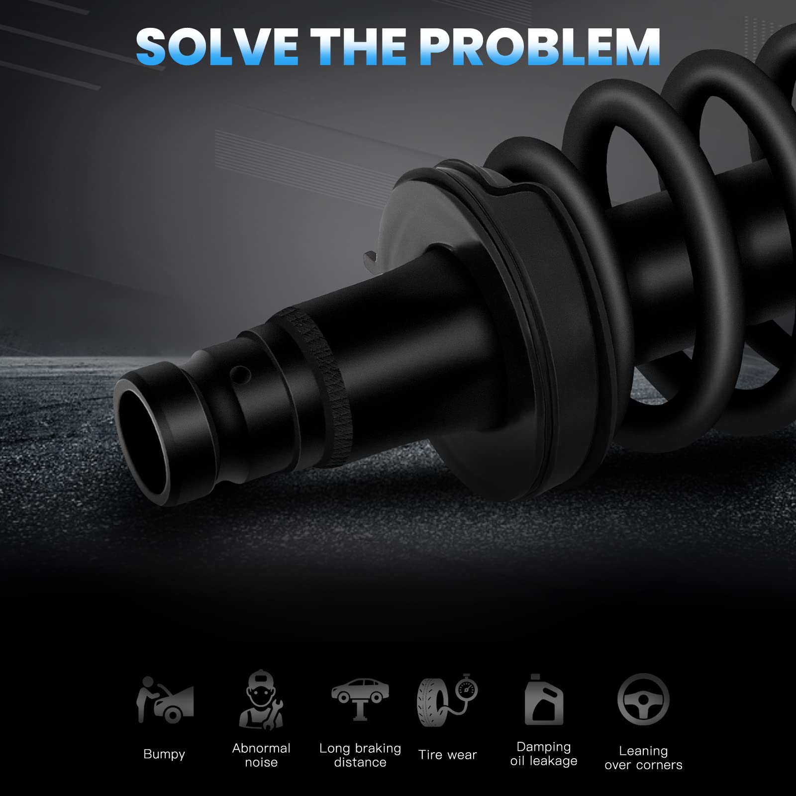 ECCPP Complete Strut Assembly Shock Absorber for Buick Rainer,for Chevrolet Trailblazer,for GMC Envoy,for Isuzu Ascender,for Oldsmobile Bravada,for Saab 9-7X Front Pair