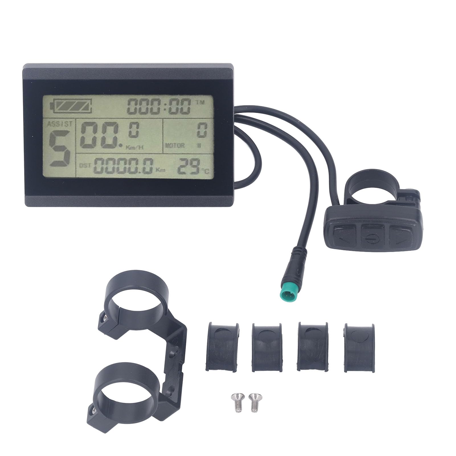 Display LCD per bicicletta elettrica Pannello di controllo retroilluminato impermeabile con monitoraggio dei dati per mountain bike elettrica e bici da pendolare 1 pezzo