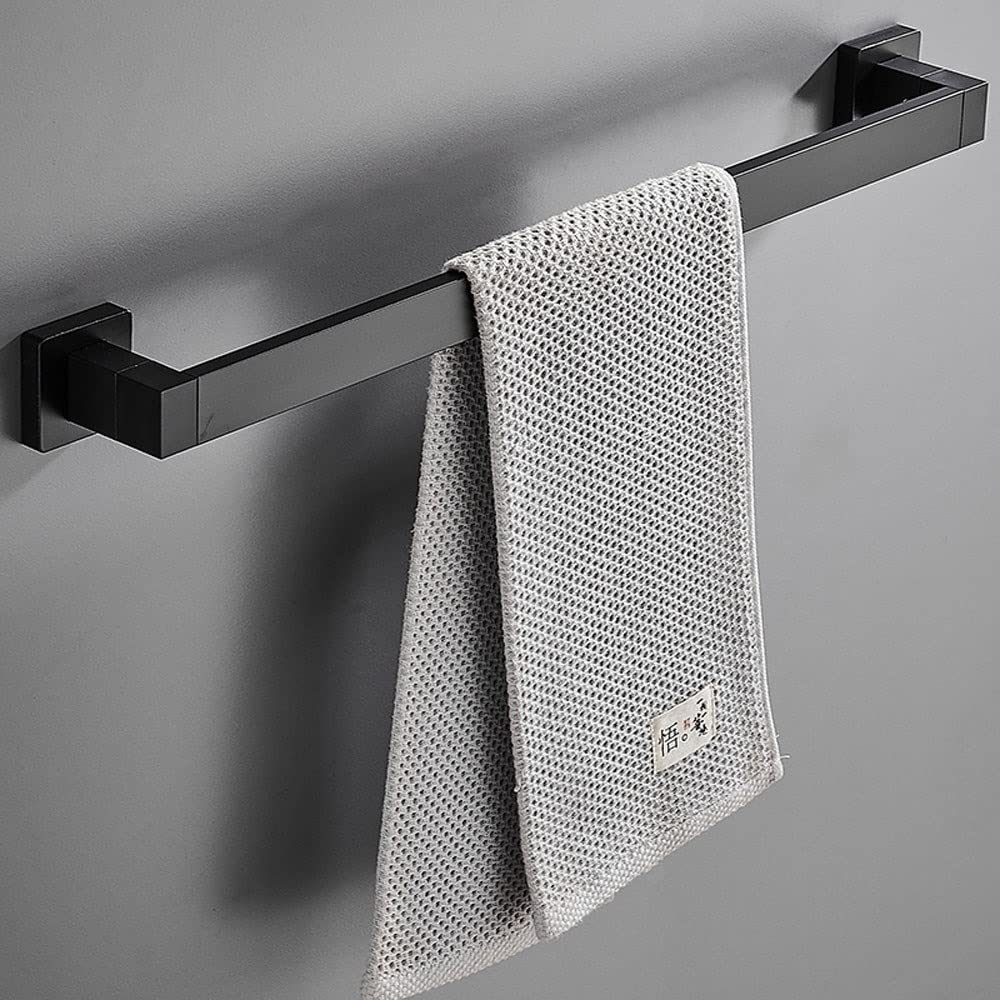 Bathroom Black Towel Rack Wall Mounted Black Toilet Space Aluminum Towel Bar Storage Rail Shelf Bathroom Accessories /40cm (60cm)