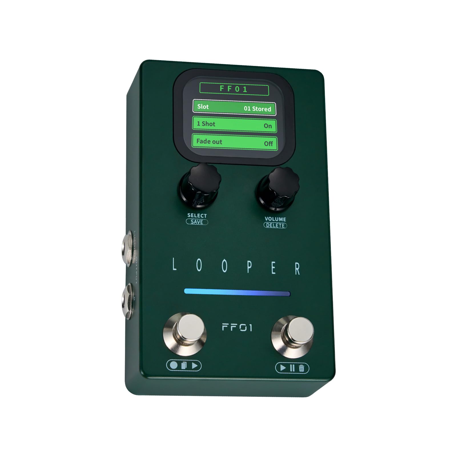 Pedal de Looper de Guitarra, Pedal de Bucle Estéreo con Gestión de Datos USB de Pantalla y Desvanecimiento para Guitarra Eléctrica y bajo (Enchufe de la UE)