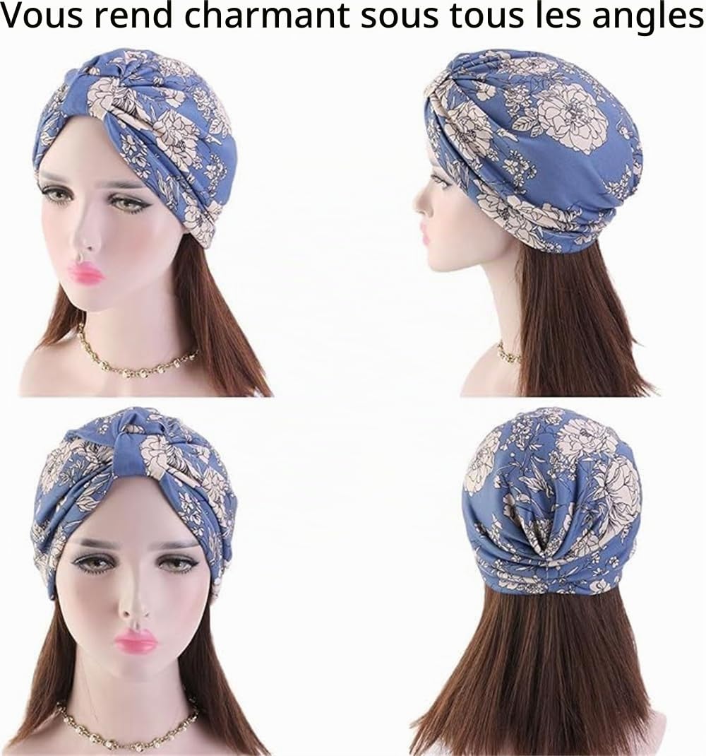 Foulard de chimio pour femme avec perte de cheveux - Bonnet de chimiothérapie - Turban