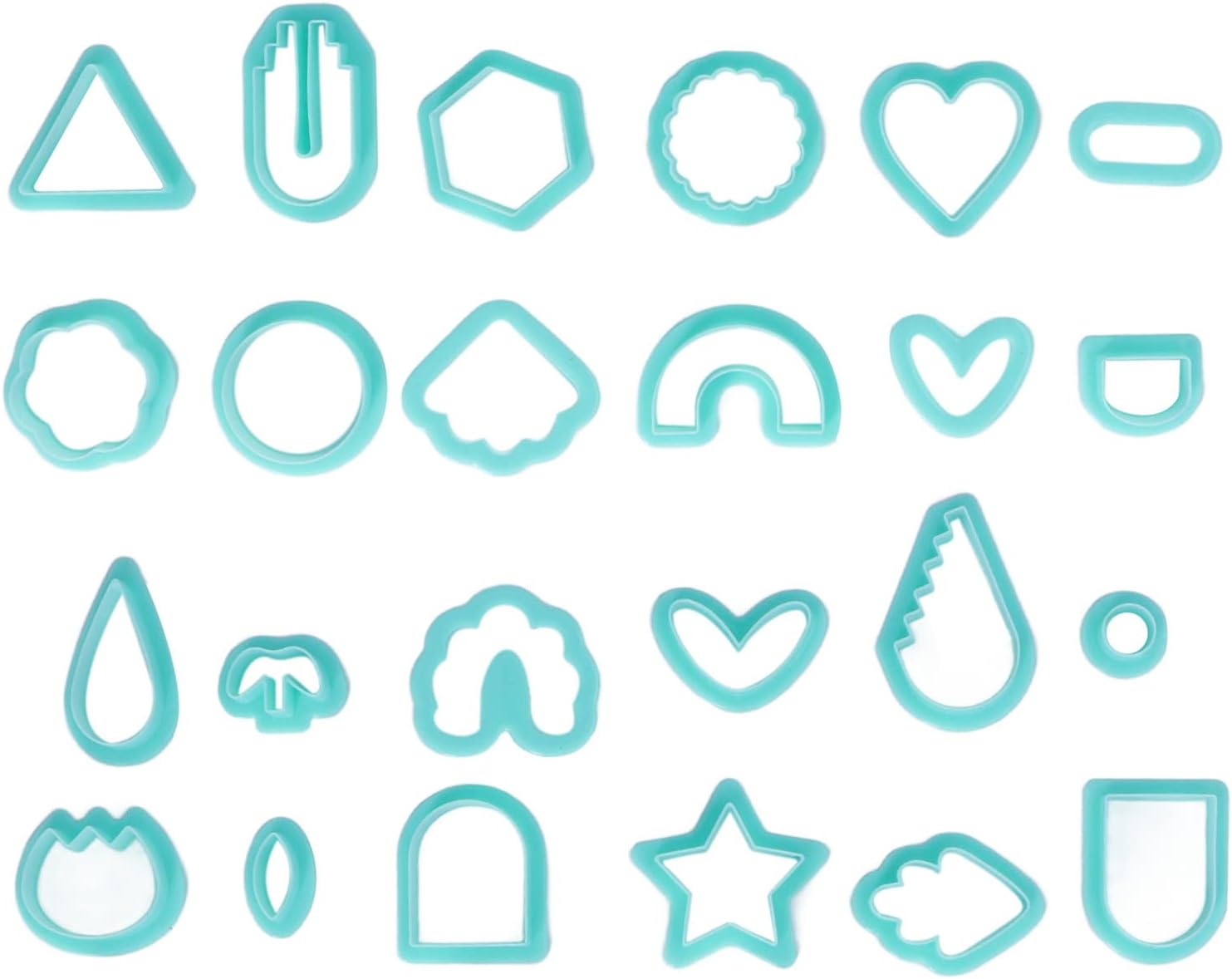 Polymer Clay Cutters, 24 Pcs Various Shapes Clay Cutters Easy to Use Polymer Clay Cutters Set Multipurpose Clay Cutter Tools for Polymer Clay Jewelry Earrings Making