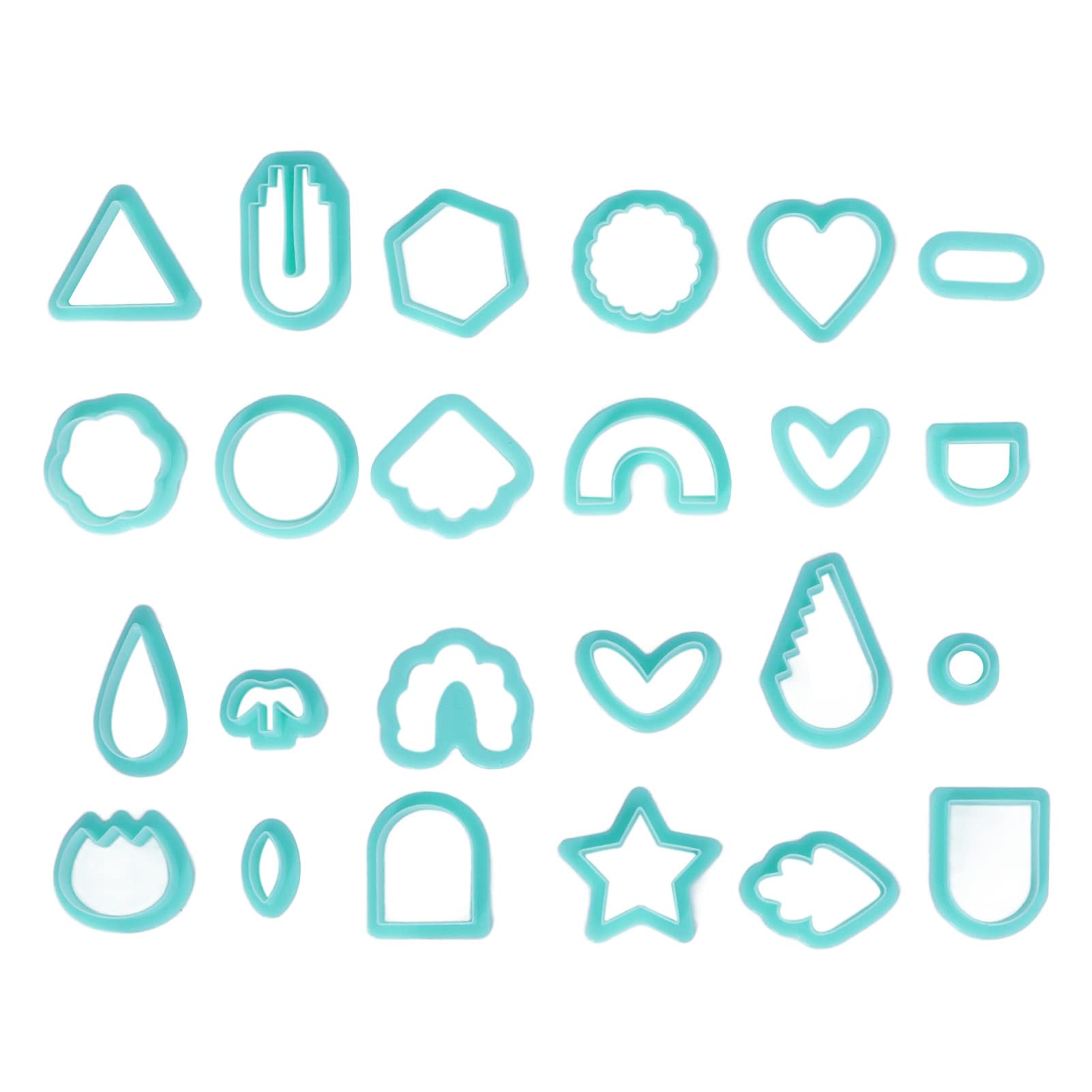 Polymer Clay Cutters, 24 Pcs Various Shapes Clay Cutters Easy to Use Polymer Clay Cutters Set Multipurpose Clay Cutter Tools for Polymer Clay Jewelry Earrings Making
