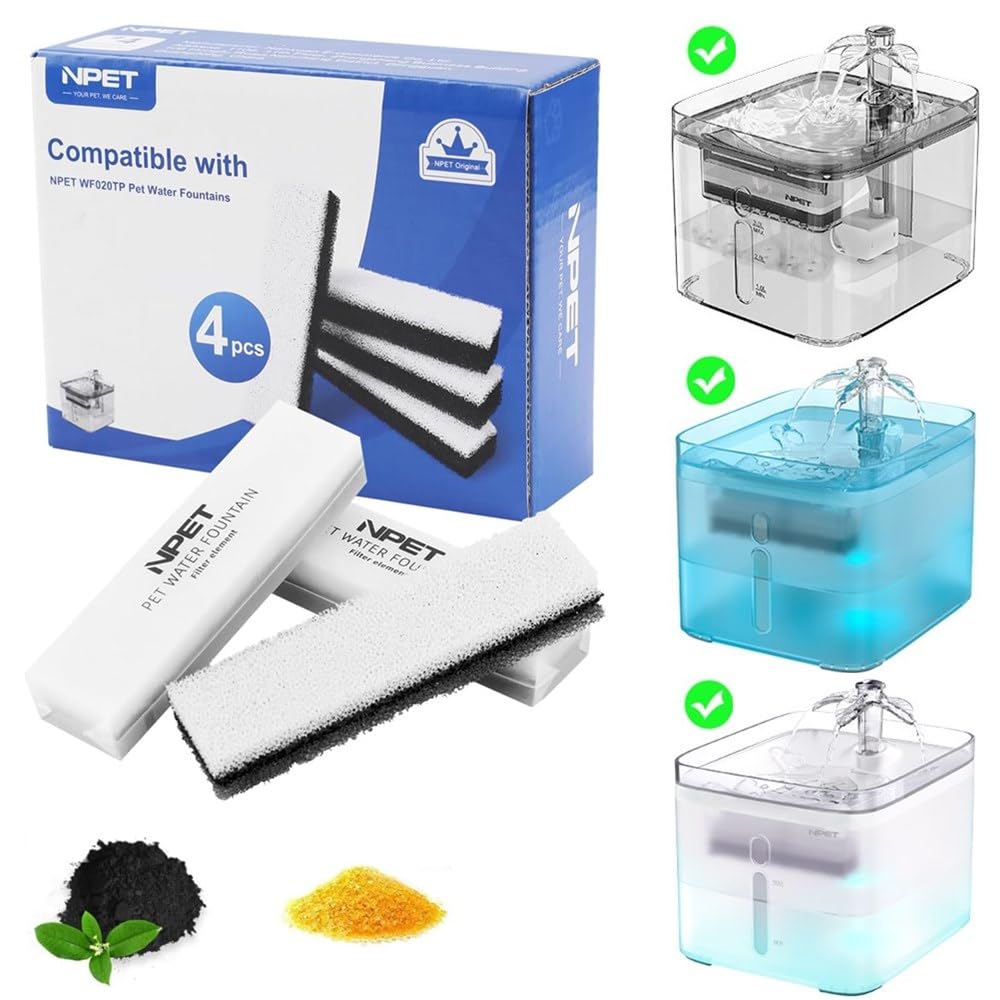 NPETCat Dog Water Fountain Replacement Filters for WF020TP/WF020BL/WF020WH Fountains