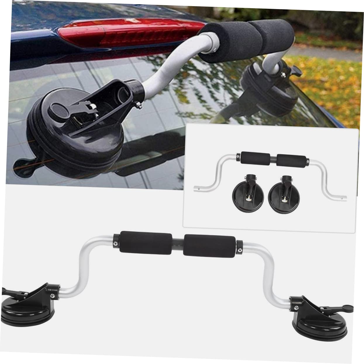 Mikikit Aluminum Alloy Boat Roller with Suction Cup Heavy Duty Load Assist for Kayak Canoe Surfboard Supports Compatible with Car Roofs and Windshields