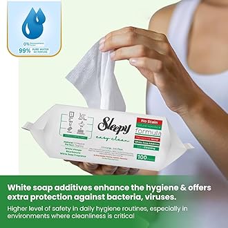 Sleepy Easy Clean All Purpose Cleaning Wet Wipes, Disposable Multi Surface Cleaner Towel 8.5"" x 10"" Large and Thick