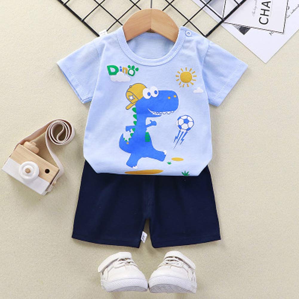 Kleinkind Jungen Kurzarm T-Shirts und Shorts Set Dinosaurier Tee Shirts für Alter 1-6 Jahre