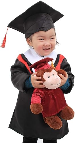 Miniatura 2 de Plushland Juguetes de peluche de ardilla, regalos para el día de graduación, texto personalizado, nombre o logotipo de tu escuela en el vestido, lo