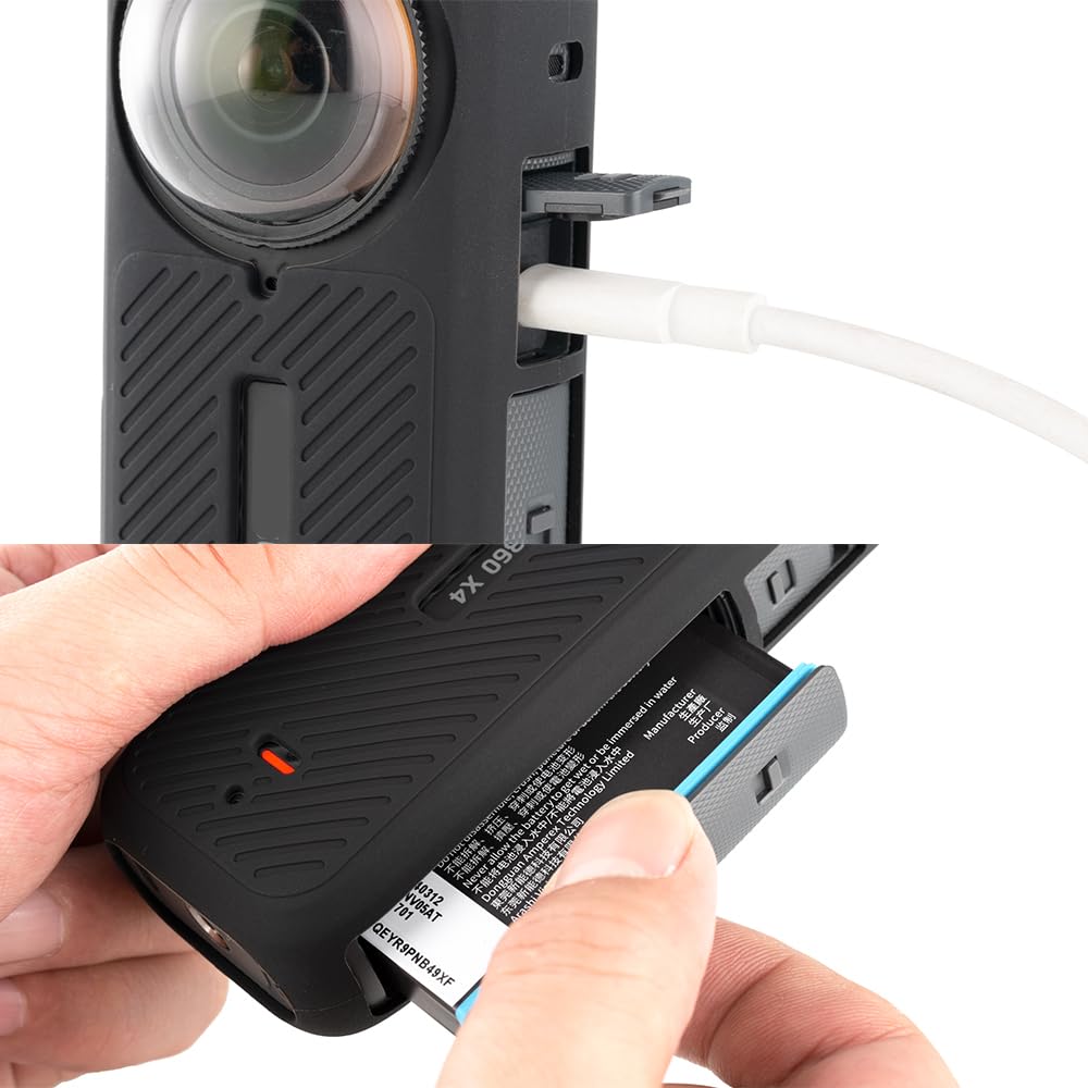 Protective Cage Frame for Insta360 X4,with Silicone Lens Cap,Quick Release Plastic Frame Housing Case for Action Camera,X4 Cameras Protector Accessories