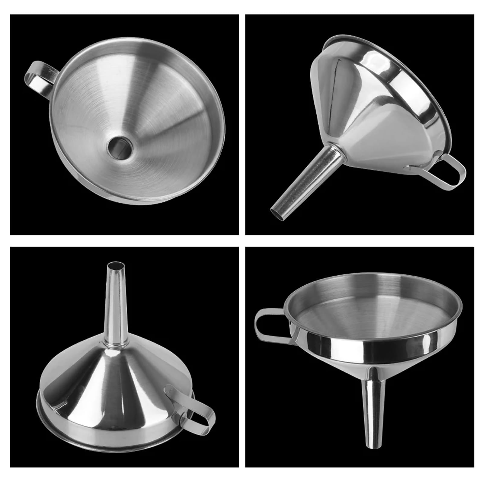 Imbuti a bocca larga Bar Vino Birra Boccetta for olio Imbuto in acciaio inossidabile for conserve di utensili da cucina con filtro staccabile Imbuto in metallo Imbuto Da Cucina (Color : 03)