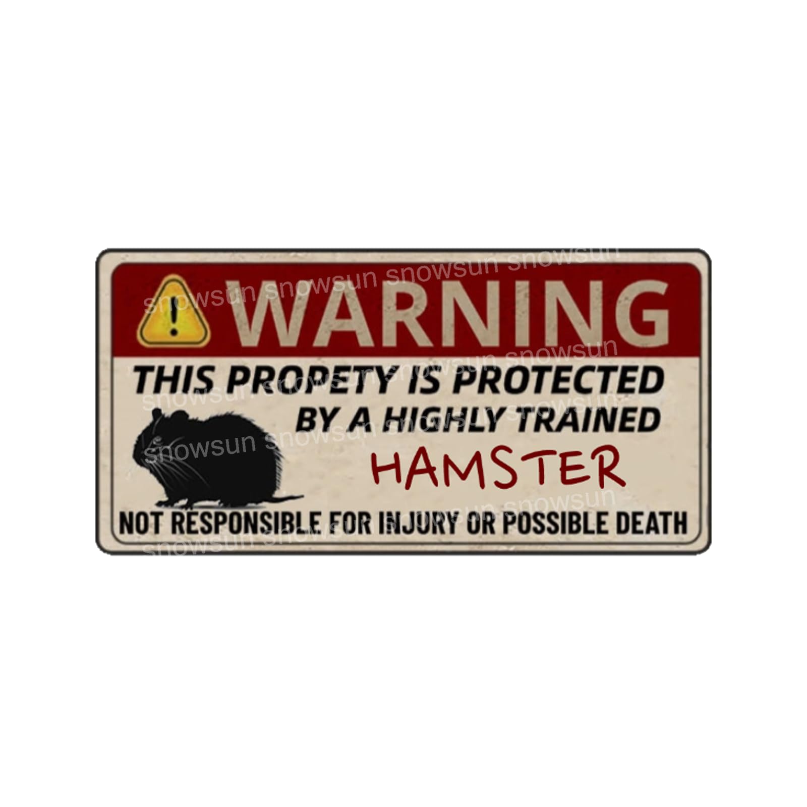 Warning Of Hamster Beware Signs Vintage Tin Sign For Fence Outdoor Yard Home Decor 4x16 Inch