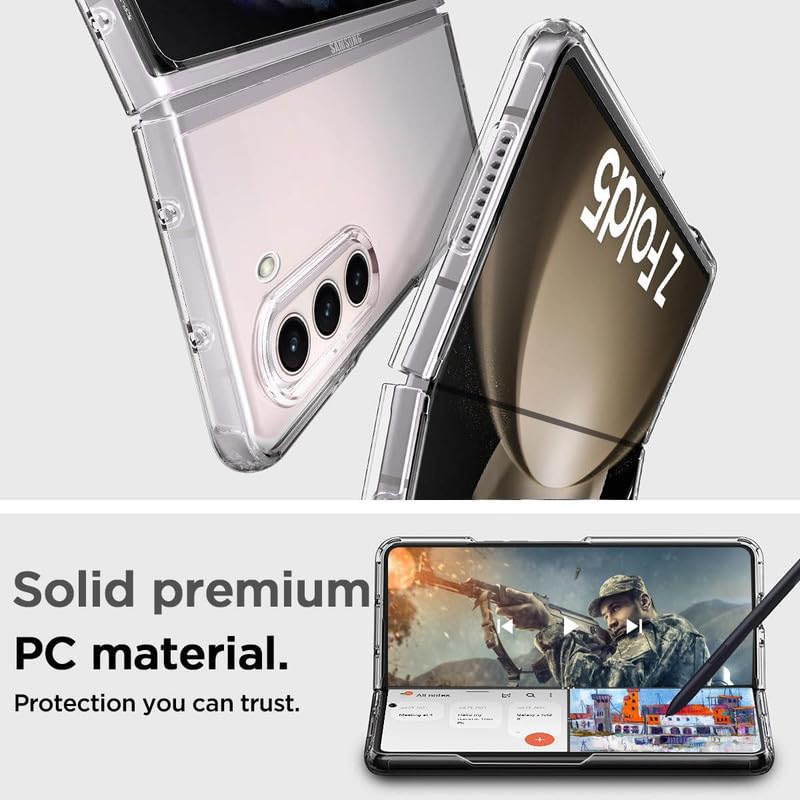 Image of Case Creation New Samsung Z Fold5 Premium Imported 0.3mm Crystal Clear Totu Silicone Transparent Flexible Soft Corner Protection with TPU Slim Back Case Color Cover for Z Fold5