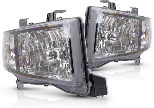 Miniatura 4 de Conjunto de faros delanteros para Honda Ridgeline 2006 2007 2008 par lado del conductor y del pasajero | Carcasa negra | Certificado CAPA | HO2502128