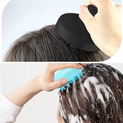 Miniatura 4 de SourceTon - Juego de 6, cepillo de limpieza facial y cepillo para champú para el cabello, 2 cepillos de masaje de cabeza de mano, limpiador de cuero