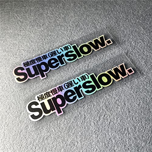 Image of Car Styling Sticker for Japanese Superslow Snail Creative Words Auto Oil Tank Window Body Vinyl Computer Case Motocross Decals (M 10x2.5cm Laser 2PCS)