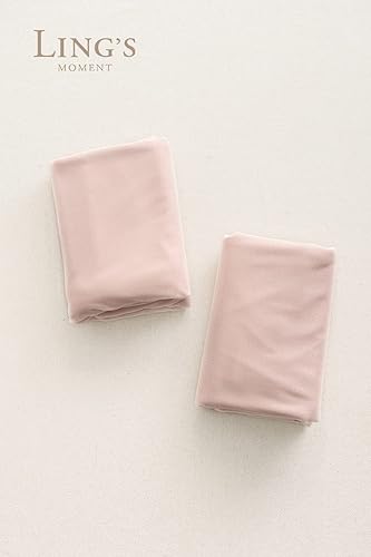 Miniatura 5 de Lings Moment Cortinas de telón de fondo de boda de 2 capas sin arrugas 10 x 10 pies cortinas de tela de gasa para despedida de soltera baby shower