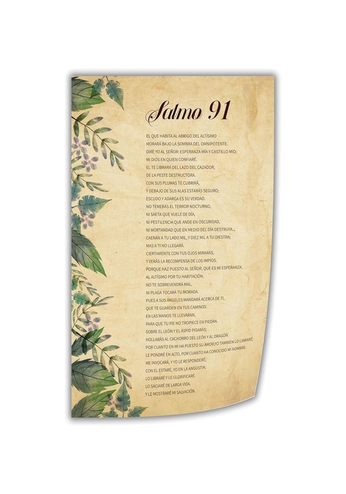 UKMUOEAL Poster de Salmo 91 en Español, Versículo Bíblico Canvas para Decorar Oficina o Dormitorio(Unframed,12x18inch(30x45cm))