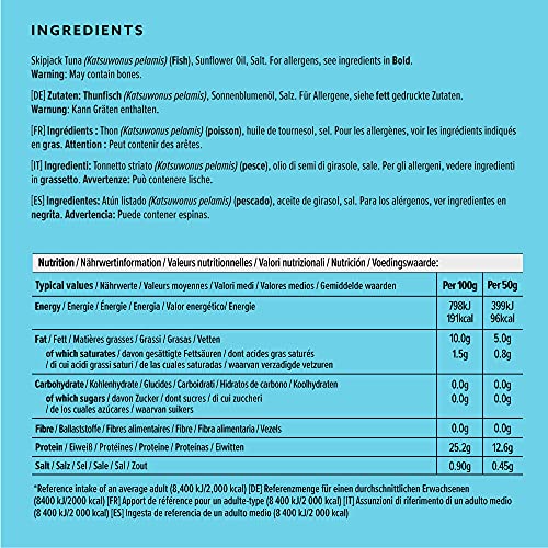 by Amazon Thunfischfilets, geschnitten, in Sonnenblumenöl, 195g, 6er-Pack