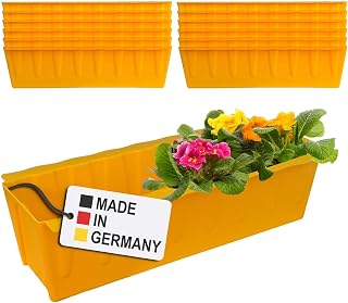 Hossi - Macetas para palés (12 unidades, para palés europeos), color amarillo