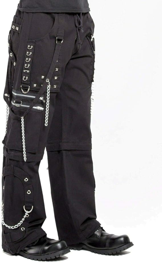 Shorts Men's Clothing Clothing TRIPP BONDAGE SKULL SPIKE GOTHIC BIKER SHORTS emo RAVE GOTH BAGGY