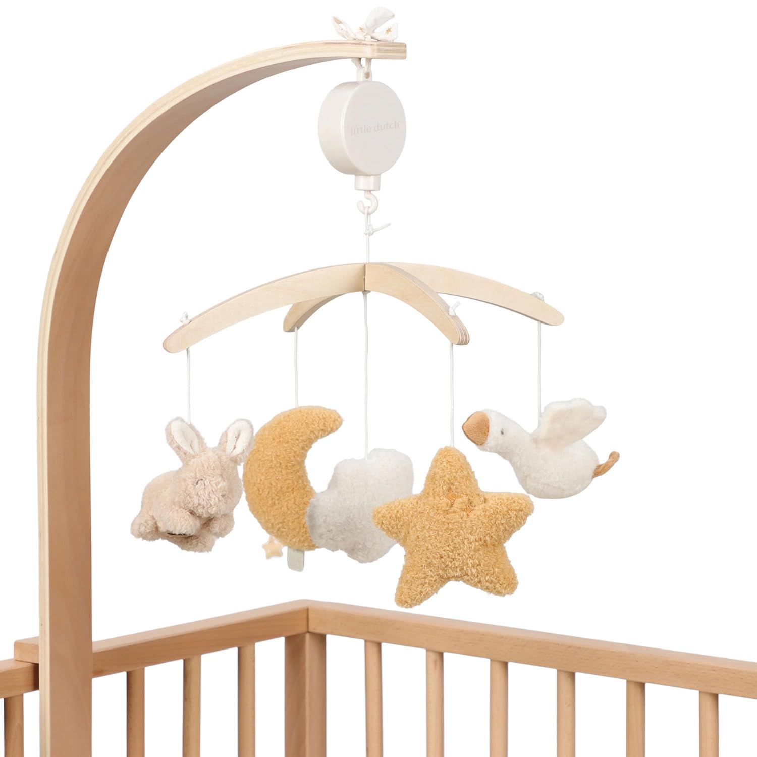 Little Dutch Mobile Musik Spieluhr mit Holz Halterung für Babybett - Newborn Naturals
