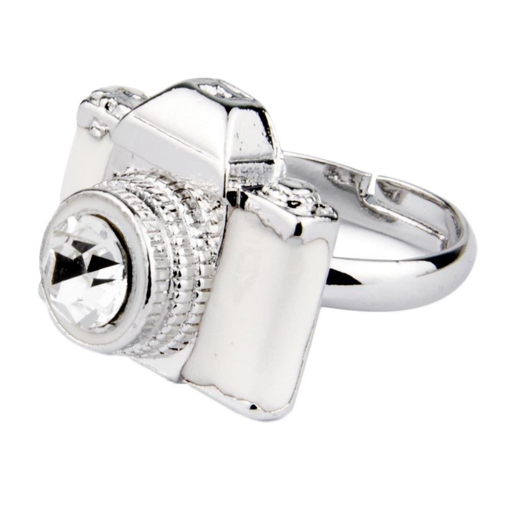 JOE COOLFunky Vintage Design Camera Adjustable One Size Fashion Ring - Black or White
