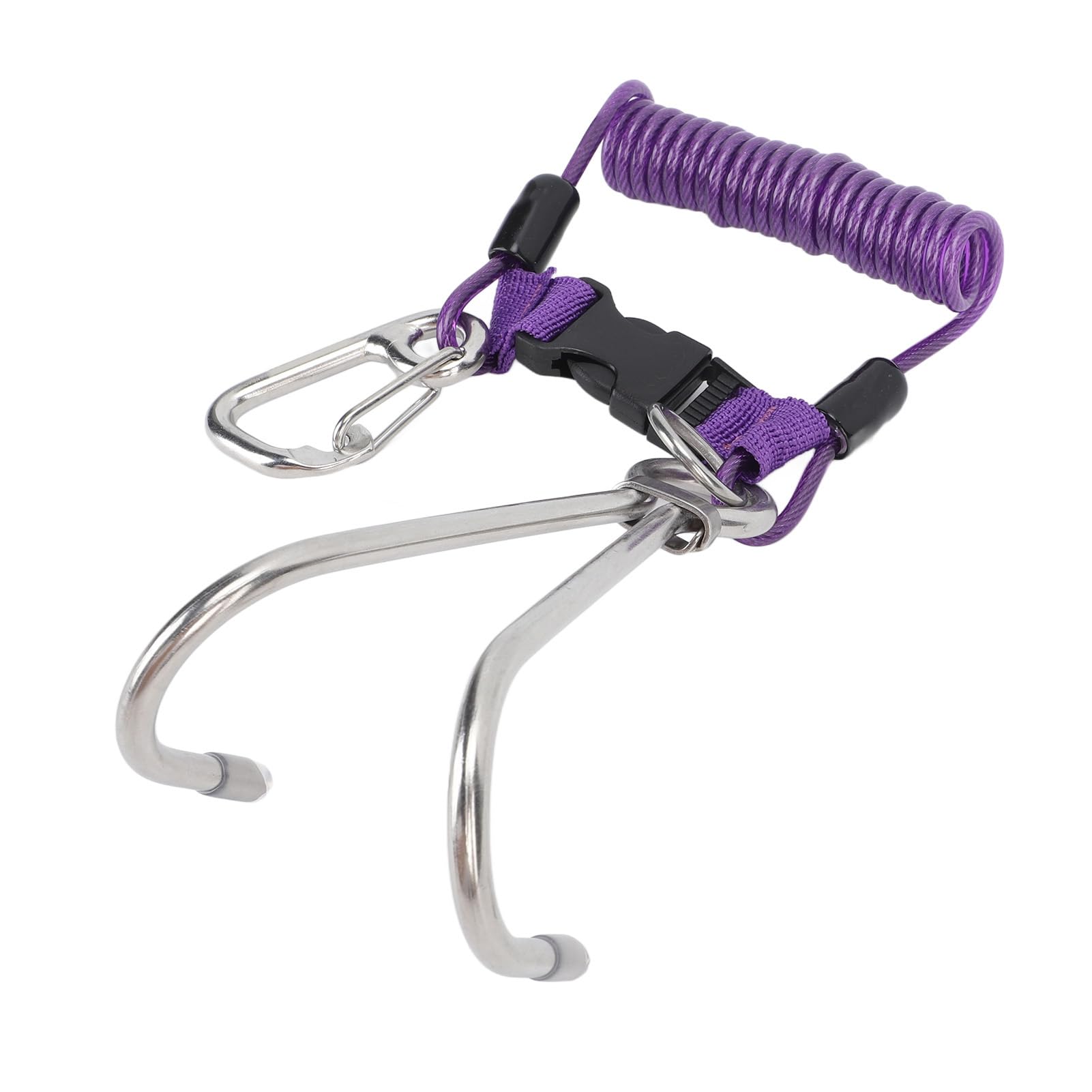 Cordino A Molla Per Immersione Con Fibbie Acciaio Inox - Antismarrimento Attrezzatura Subacquea - Foto 5